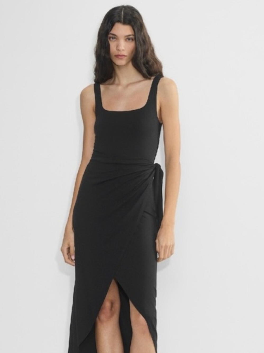 Aritzia Black Saturn Midi Dress